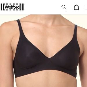 Wolford skin bralette in black, sz 36